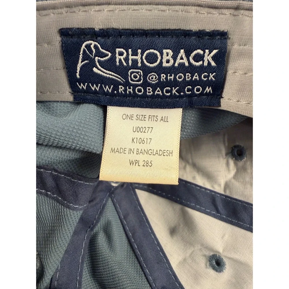 Rhoback Gray Performance Ripstop Adjustable Golf Cap Rhodesian Ridgeback Logo - Picture 8 of 8